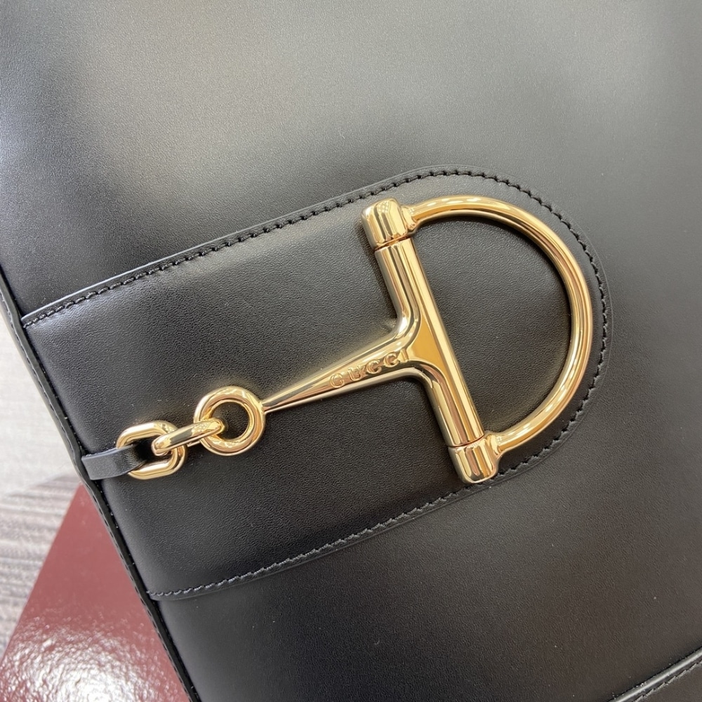 GUCCI 73 SMALL BUCKET BAG BLACK SMOOTH LEATHER 20CM 833660 AAEC2 1000 - Image 6