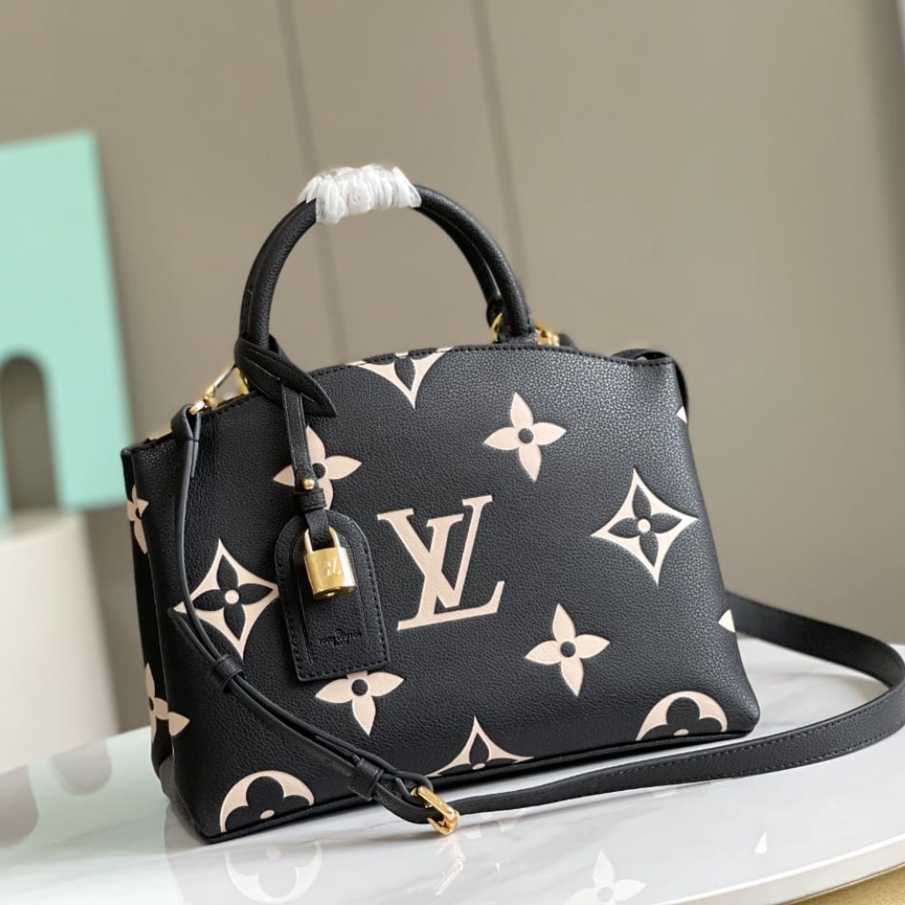 Alternative view of LOUIS VUITTON PETIT PALAIS BICOLOR MONOGRAM EMPREINTE BLACK AND BEIGE 29CM M58913