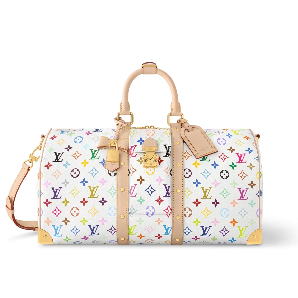 Louis Vuitton X Takashi Murakami Keepall Bandoulière 45 Bag Multicolore Blanc 45Cm M13742