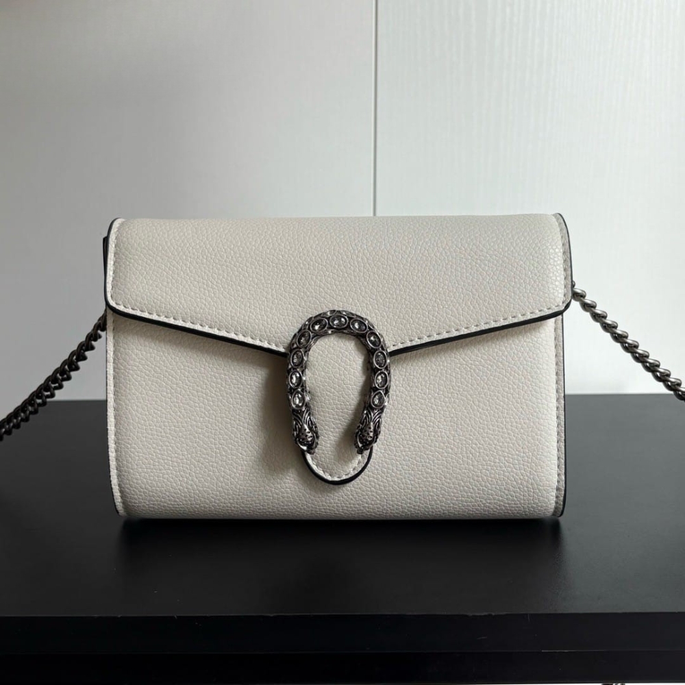 Alternative view of Gucci Dionysus Wallet On Chain White Leather 20Cm 401231 CAOGM 9174