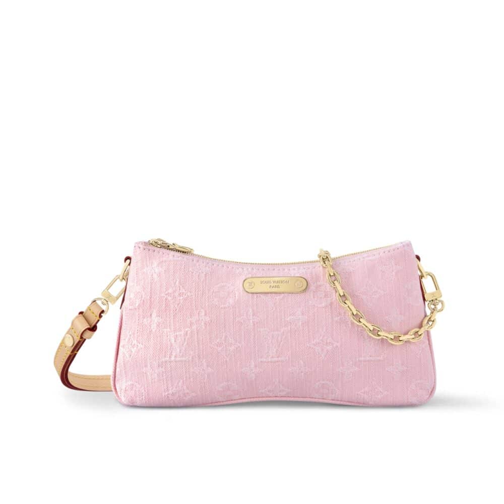 LOUIS VUITTON LIV POCHETTE MONOGRAM DENIM WASHED PINK 24CM M14159