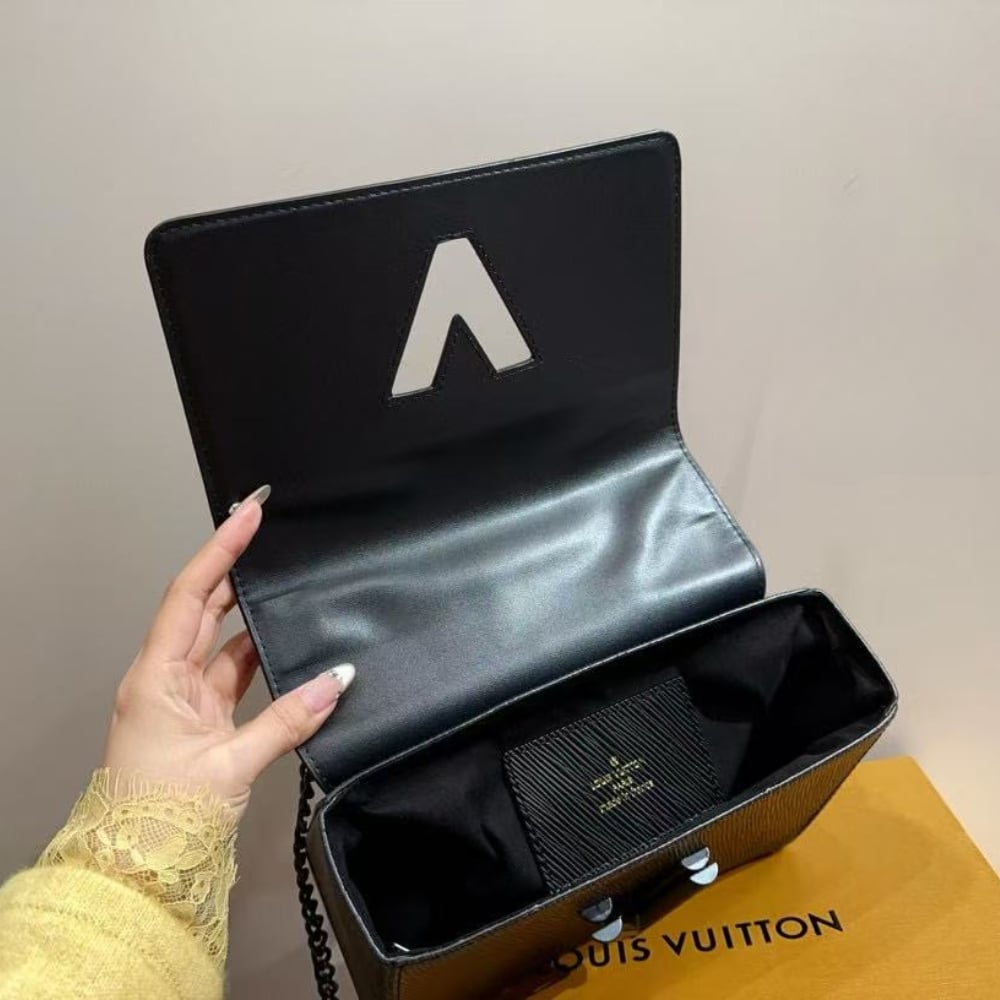 LOUIS VUITTON TWIST MM BAG ALL BLACK 23CM M25325 - Image 7