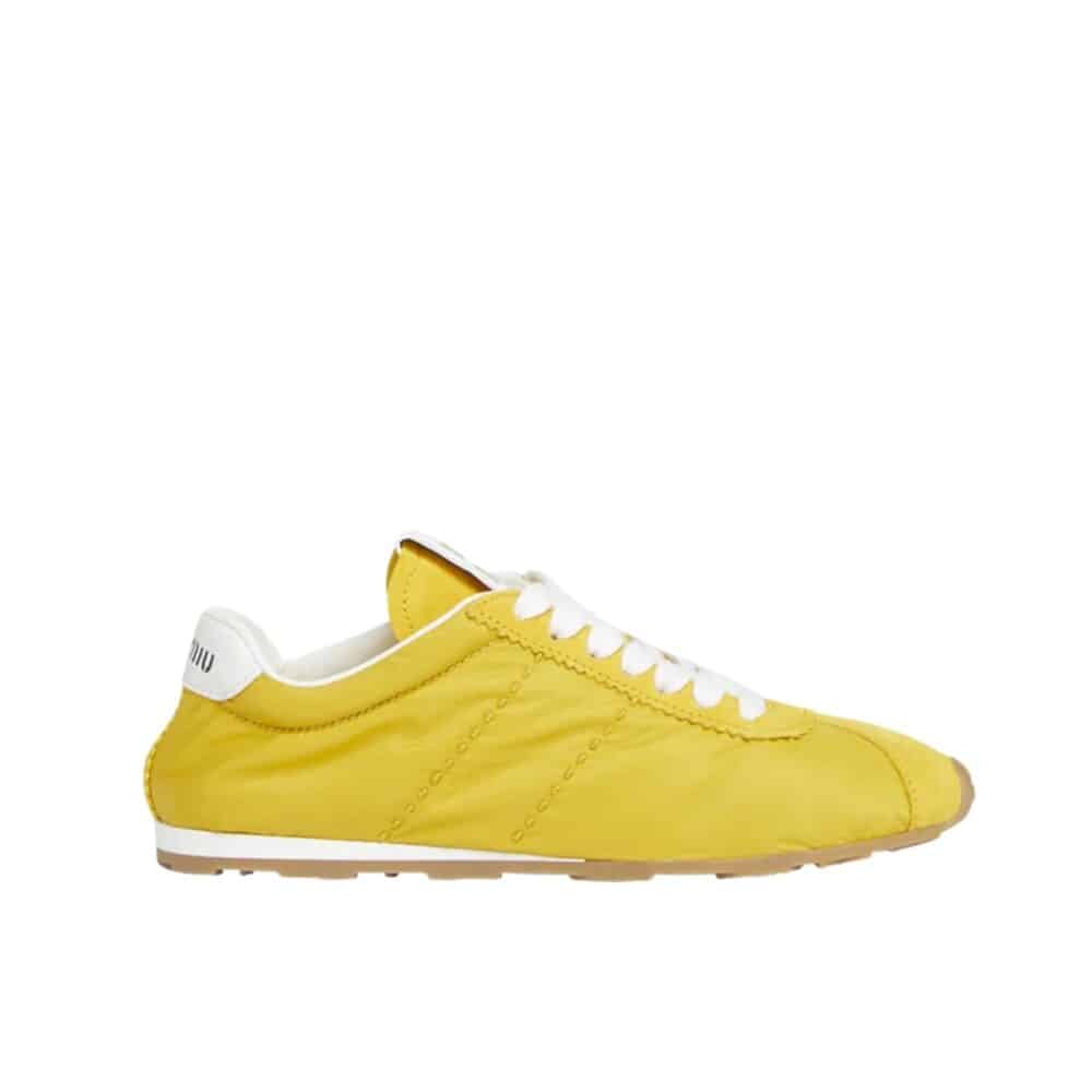MIUMIU PLUME SUEDE SNEAKERS YELLOW 5E114E 054 F0009 F 006