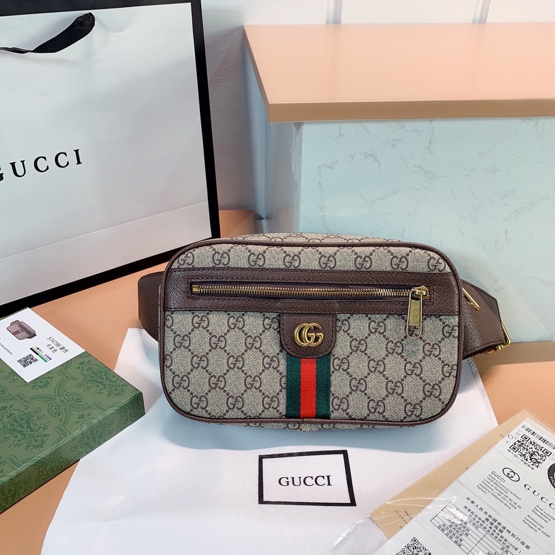 GIFT SET: GUCCI GG OPHIDIA BELT BROWN BAG & GG BASEBALL CAP BROWN - Image 3