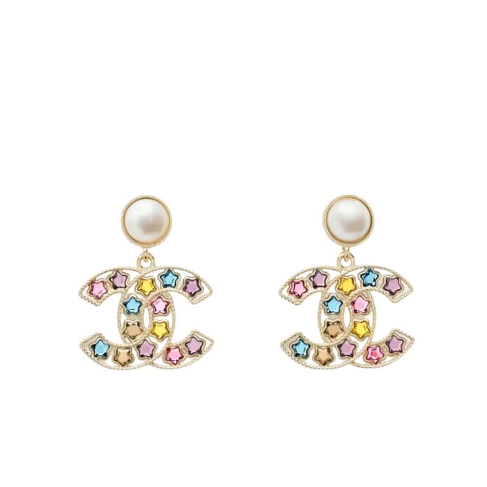 CHANEL COLORFUL STAR EARINGS ABF197 B19940 NAFQF