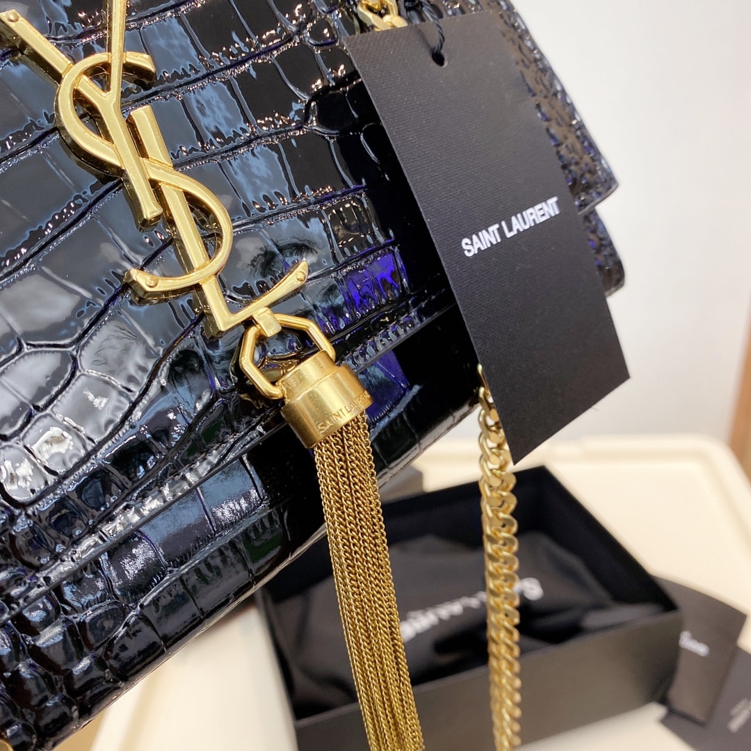 GIFT SET: SAINT LAURENT KATE MEDIUM CHAIN BAG & YSL TASSEL GOLD EARRINGS - Image 5