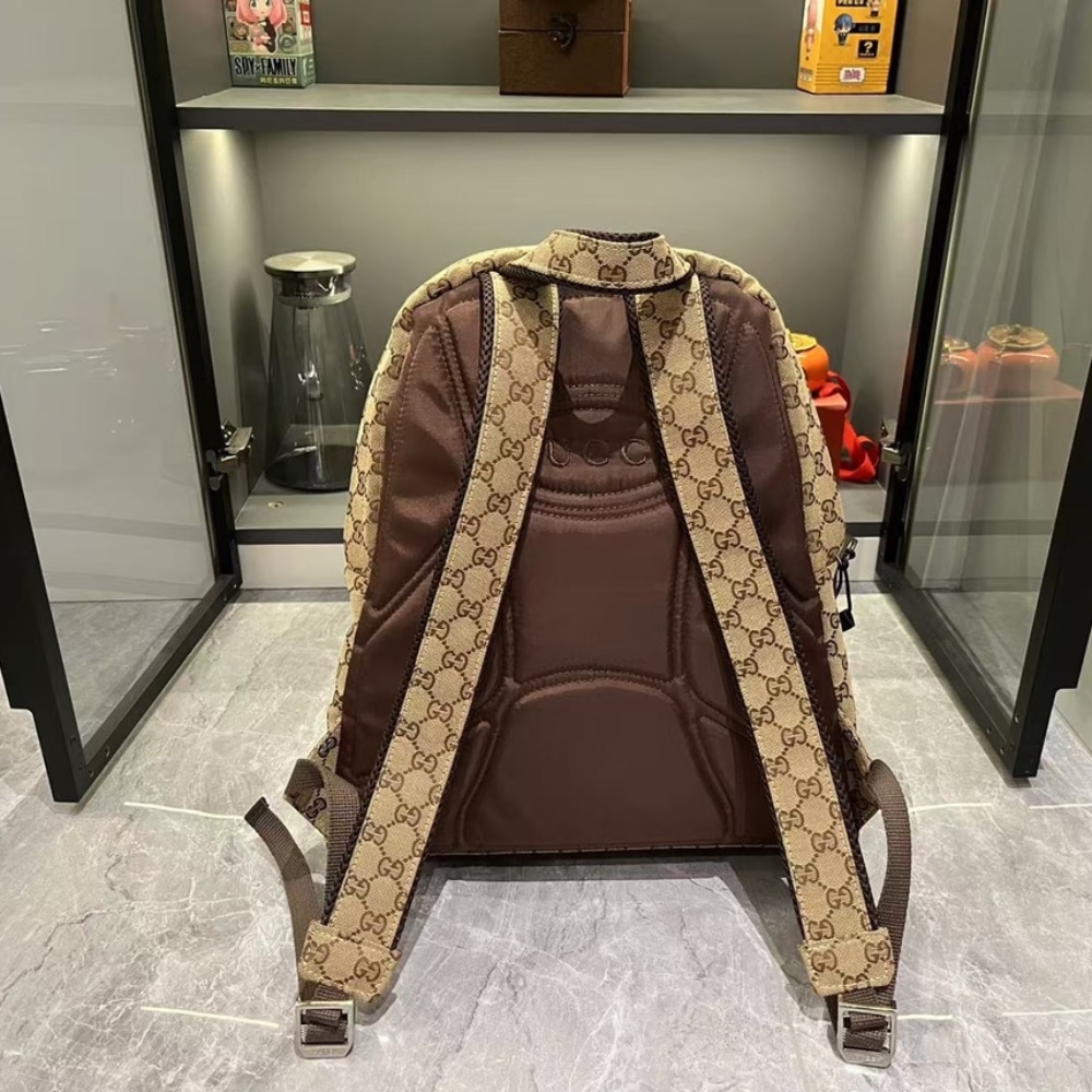 GUCCI GG CANVAS LARGE BACKPACK BEIGE AND DARK BROWN 40CM 800182 FADSC 9852 - Image 5