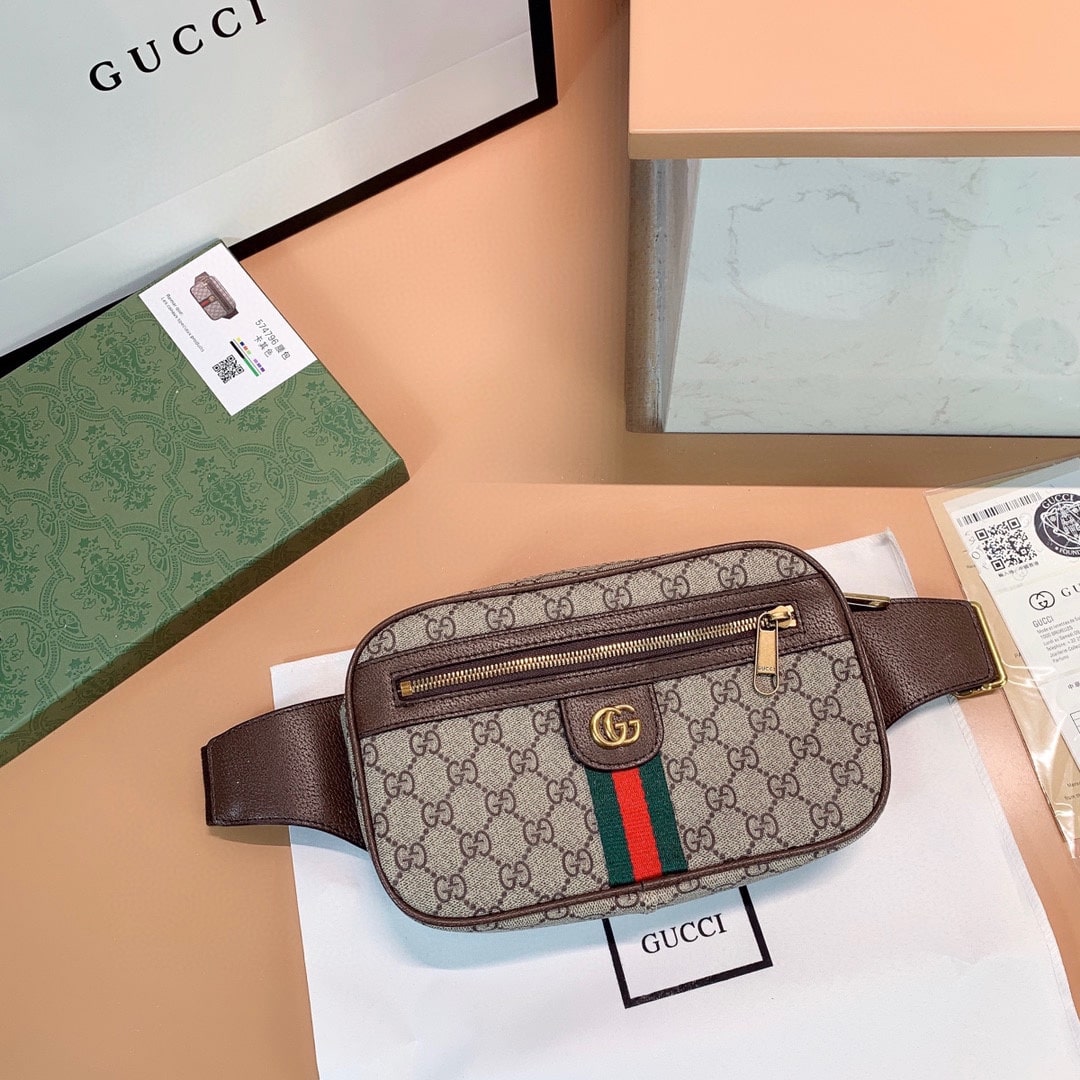 GIFT SET: GUCCI GG OPHIDIA BELT BROWN BAG & GG BASEBALL CAP BROWN - Image 2
