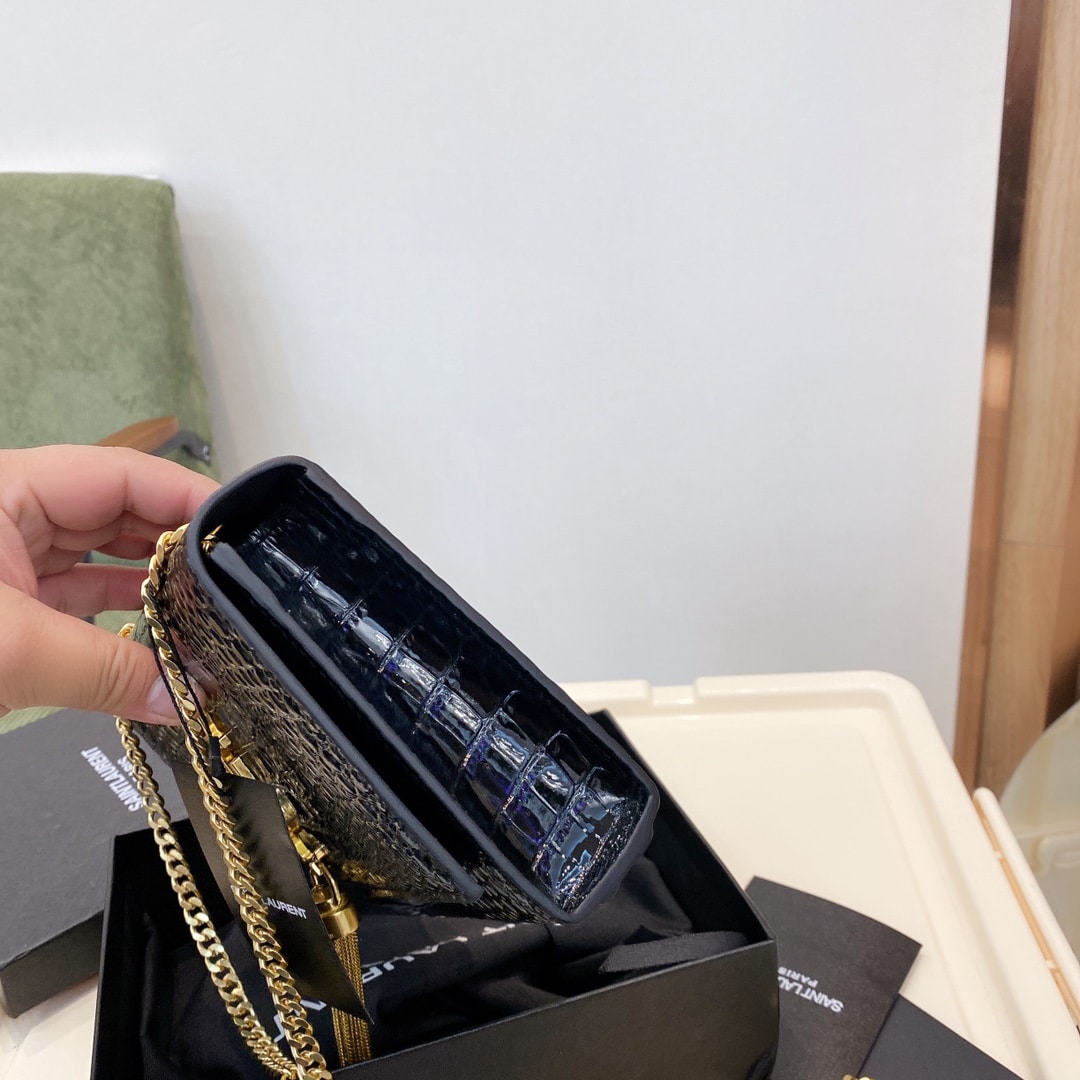 GIFT SET: SAINT LAURENT KATE MEDIUM CHAIN BAG & YSL TASSEL GOLD EARRINGS - Image 6