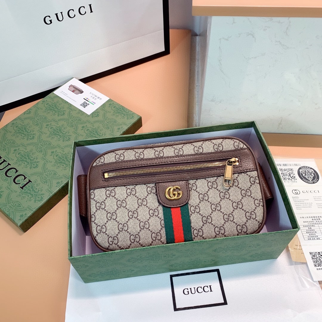 GIFT SET: GUCCI GG OPHIDIA BELT BROWN BAG & GG BASEBALL CAP BROWN - Image 4