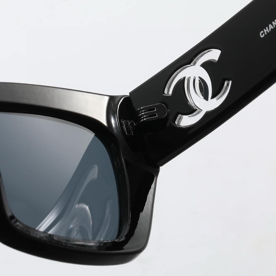 GIFT SET: CHANEL MEDIUM FLAP BAG BLACK & CAT EYE SUNGLASSES ACETATE AND NYLON BLACK - Image 7