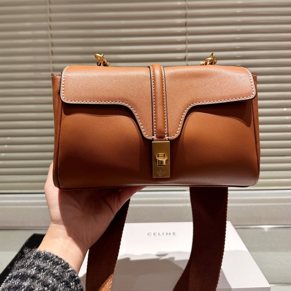 Alternative view of GIFT SET: CELINE TEEN SOFT 16 IN TAN & SMALL TRIFOLD WALLET 16 IN SATINATED TAN