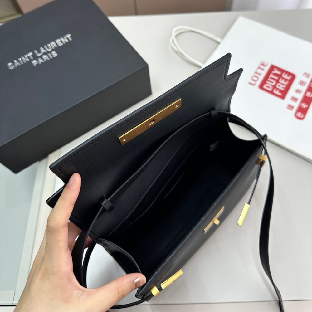 GIFT SET: SAINT LAURENT MANHATTAN SMALL IN BOX BLACK & CHEVRON CARD HOLDERS - Image 5