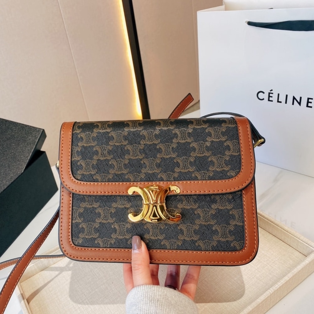 Alternative view of GIFT SET: CELINE CLASSIQUE TRIOMPHE BAG IN TAN & SMALL TRIOMPHE CANVAS TAN WALLET