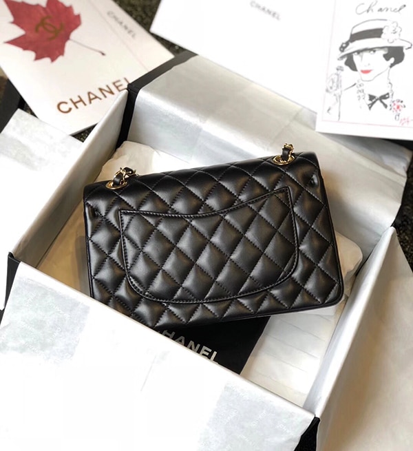 GIFT SET: CHANEL MEDIUM FLAP BAG BLACK & CAT EYE SUNGLASSES ACETATE AND NYLON BLACK - Image 4