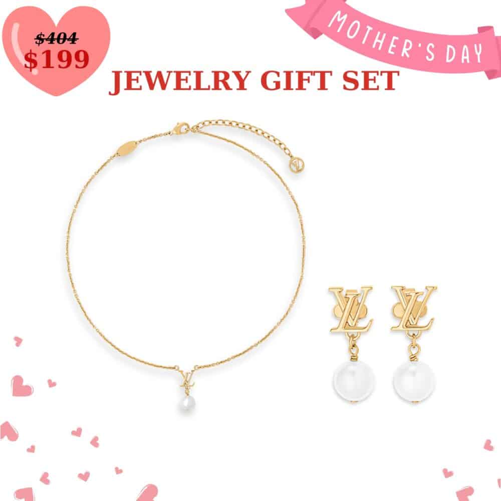 GIFT SET: LOUIS VUITTON LV ICONIC LOUISA NECKLACE & LV ICONIC LOUISA EARRINGS