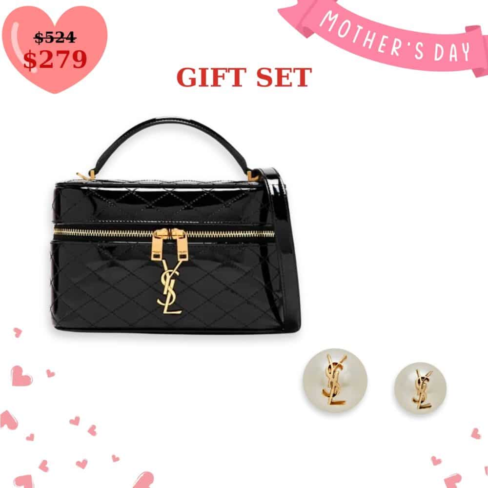 GIFT SET: SAINT LAURENT GANY VANITY BAG & CASSANDRE PEARL EARRINGS