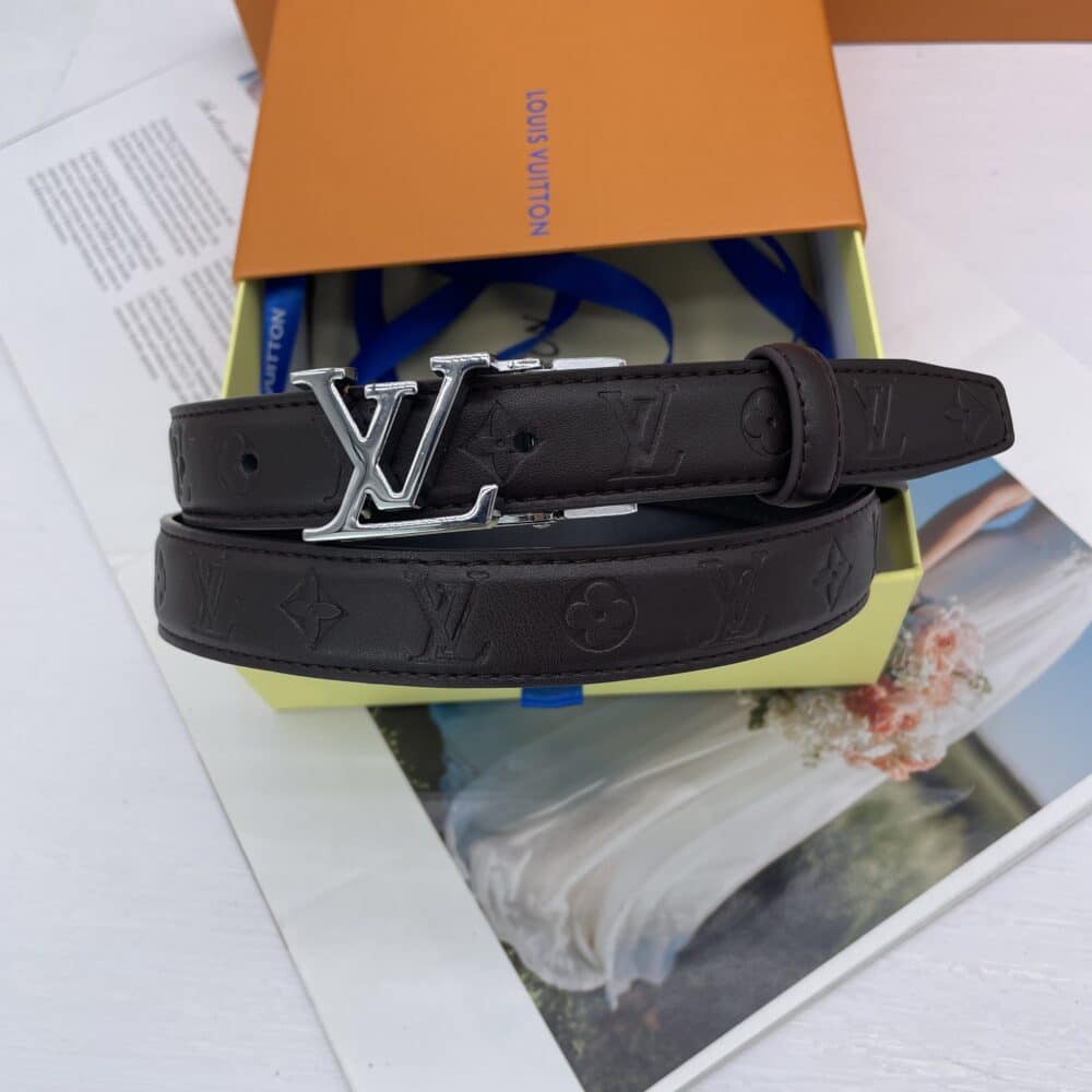 LOUIS VUITTON INITIALES LEATHER BELT MONOGRAM BLACK 25MM - Image 3