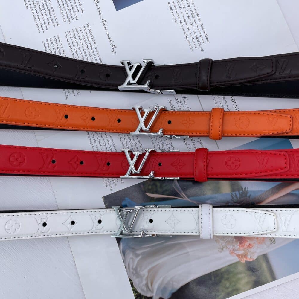 LOUIS VUITTON INITIALES LEATHER BELT MONOGRAM ORANGE 25MM - Image 3