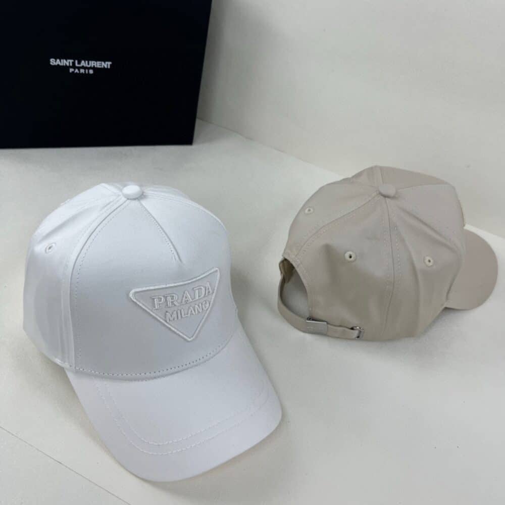 PRADA DRILL BASEBALL CAP WHITE - Image 3