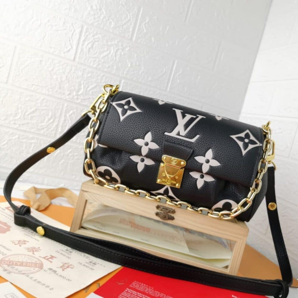 Alternative view of LOUIS VUITTON FAVORITE BAG BICOLOUR MONOGRAM EMPREINTE BLACK 24CM M45859