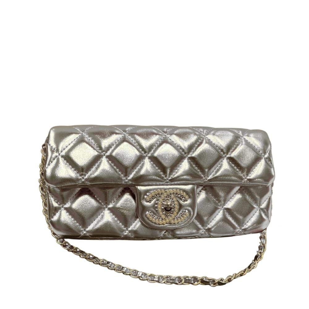 CHANEL CLASSIC SHINY PEARL CROSSBODY BAG 25CM