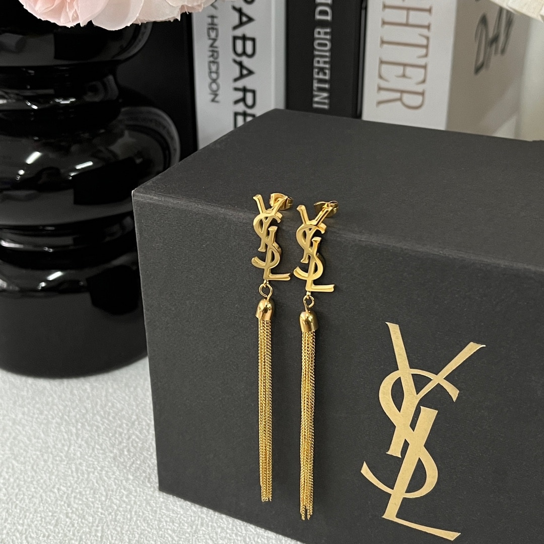 GIFT SET: SAINT LAURENT KATE MEDIUM CHAIN BAG & YSL TASSEL GOLD EARRINGS - Image 10