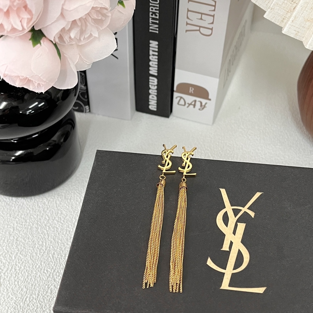 GIFT SET: SAINT LAURENT KATE MEDIUM CHAIN BAG & YSL TASSEL GOLD EARRINGS - Image 11