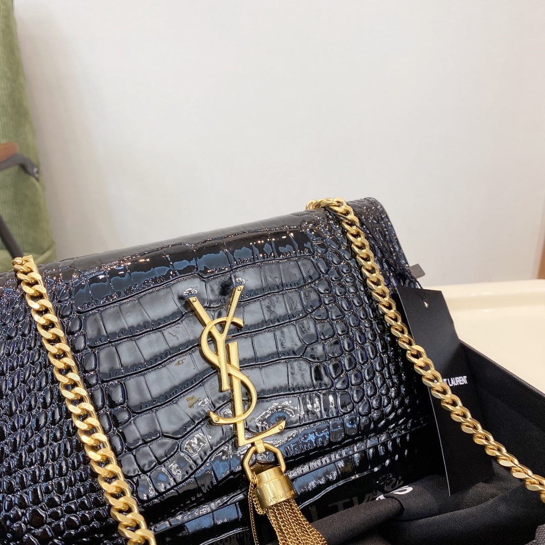 GIFT SET: SAINT LAURENT KATE MEDIUM CHAIN BAG & YSL TASSEL GOLD EARRINGS - Image 3