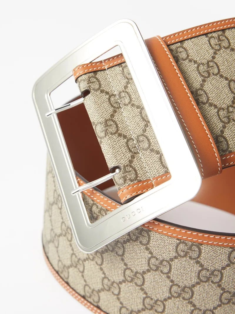 GUCCI LUNAR NEW YEAR GG WIDE BELT BEIGE AND EBONY 718505 FABFB 9871 - Image 5