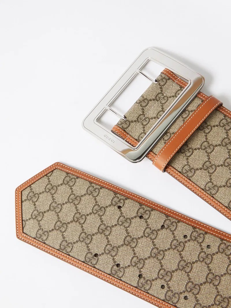 GUCCI LUNAR NEW YEAR GG WIDE BELT BEIGE AND EBONY 718505 FABFB 9871 - Image 4