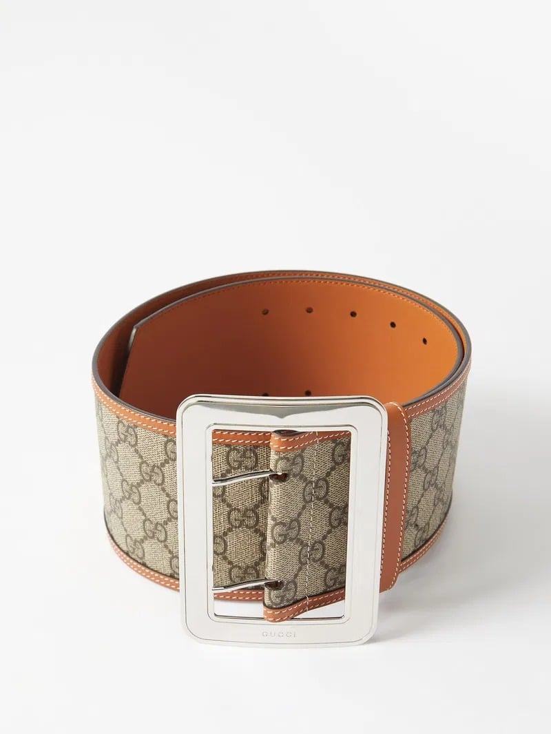 GUCCI LUNAR NEW YEAR GG WIDE BELT BEIGE AND EBONY 718505 FABFB 9871 - Image 3