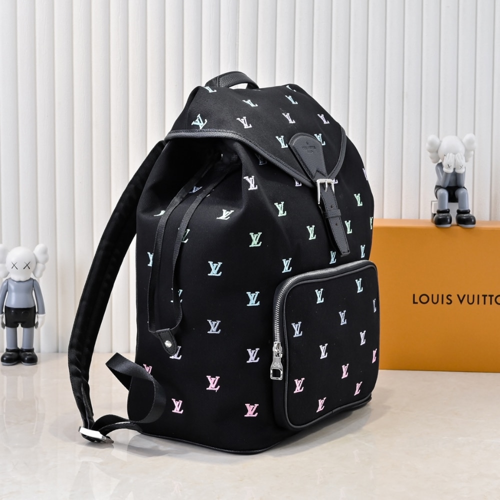 LOUIS VUITTON MONTSOURIS BACKPACK BLACK 40CM M14135 - Image 3