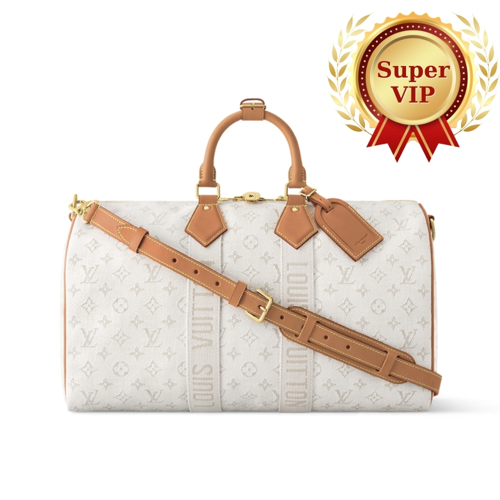 [SUPER VIP 1:1] LOUIS VUITTON KEEPALL BANDOULIÈRE 45 OFF WHITE 45CM M14838