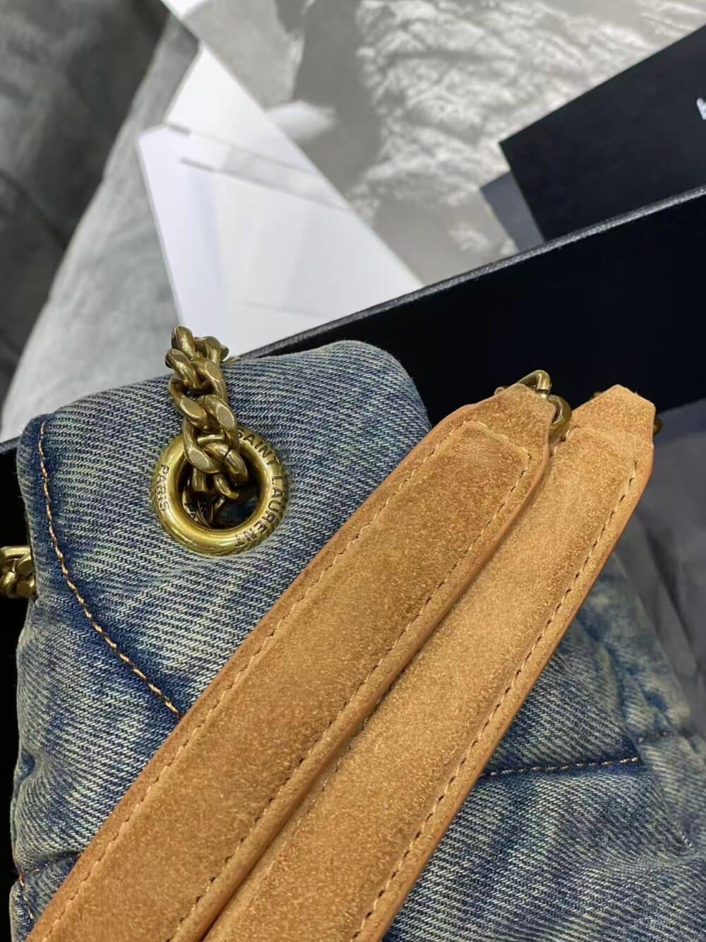 INVOICE FOR SAINT LAURENT PUFFER MEDIUM IN SUEDE AND DENIM 30CM - Image 4