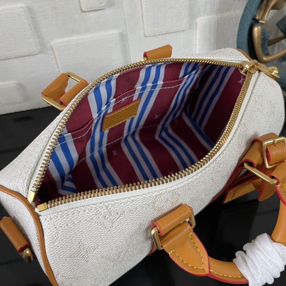 [SUPER VIP 1:1] LOUIS VUITTON KEEPALL BANDOULIÈRE 25 OFF WHITE 25CM M15076 - Image 9