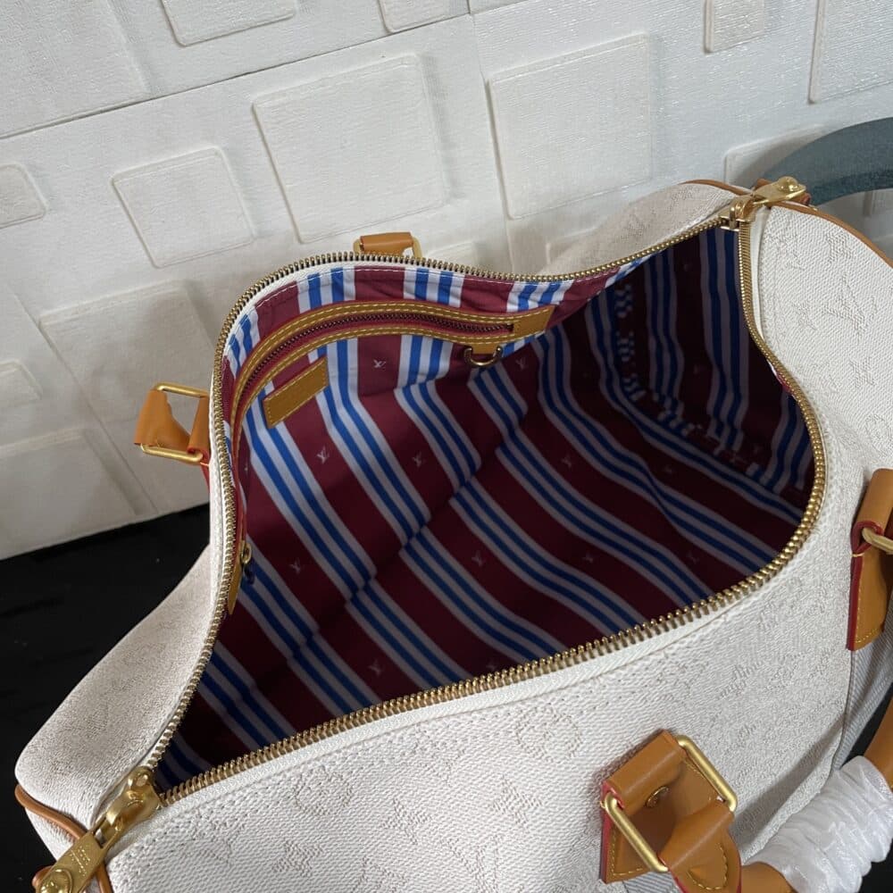 [SUPER VIP 1:1] LOUIS VUITTON KEEPALL BANDOULIÈRE 45 OFF WHITE 45CM M14838 - Image 9