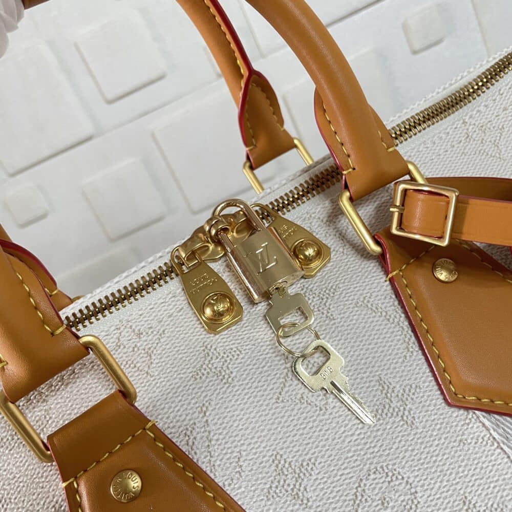 [SUPER VIP 1:1] LOUIS VUITTON KEEPALL BANDOULIÈRE 45 OFF WHITE 45CM M14838 - Image 8