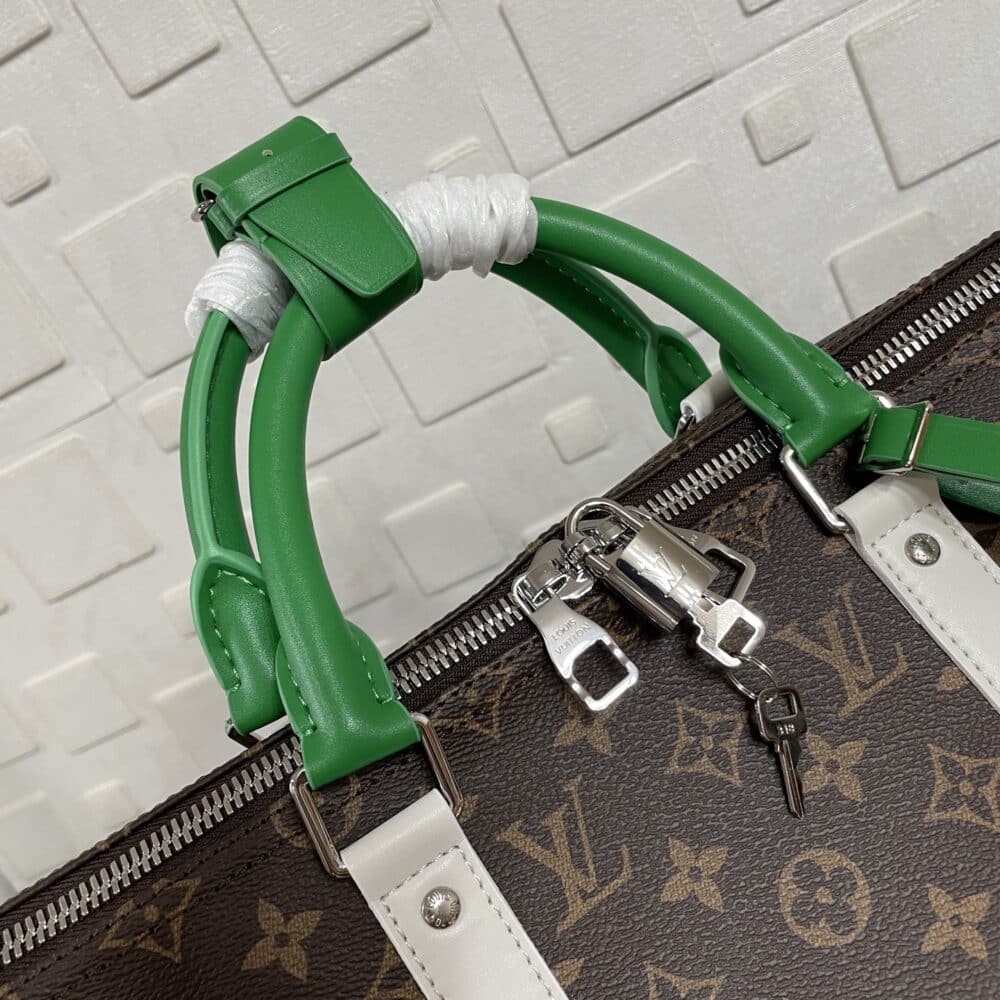 [SUPER VIP 1:1] LOUIS VUITTON KEEPALL BANDOULIÈRE 50 MONOGRAM AND GREEN 50CM M13926 - Image 7