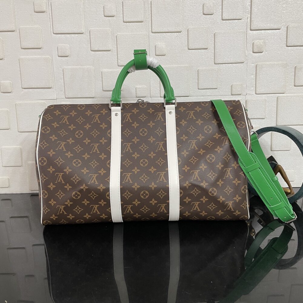 [SUPER VIP 1:1] LOUIS VUITTON KEEPALL BANDOULIÈRE 50 MONOGRAM AND GREEN 50CM M13926 - Image 4