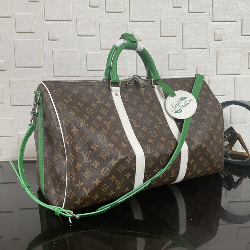 [SUPER VIP 1:1] LOUIS VUITTON KEEPALL BANDOULIÈRE 50 MONOGRAM AND GREEN 50CM M13926 - Image 3