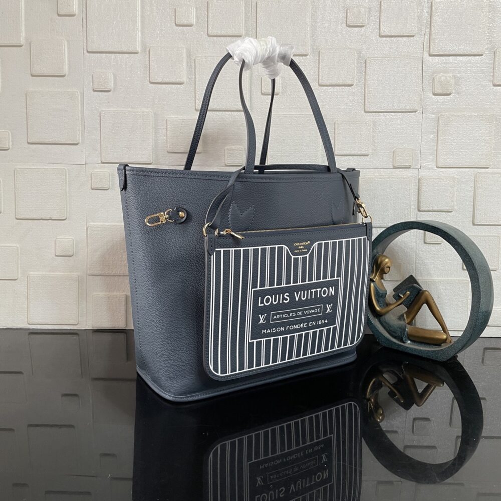 [SUPER VIP 1:1] LOUIS VUITTON NEVERFULL INSIDE OUT MM BAG NAVY BLUE 31CM M14994 - Image 9