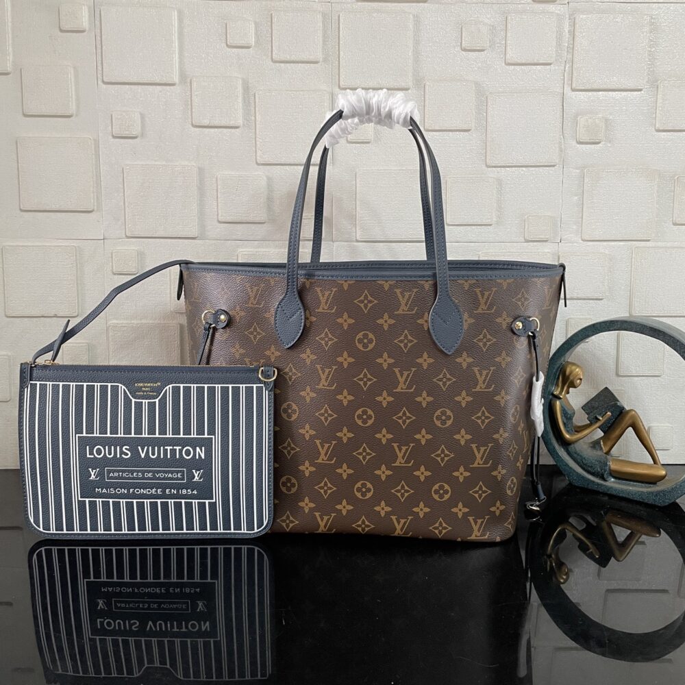 [SUPER VIP 1:1] LOUIS VUITTON NEVERFULL INSIDE OUT MM BAG NAVY BLUE 31CM M14994 - Image 3