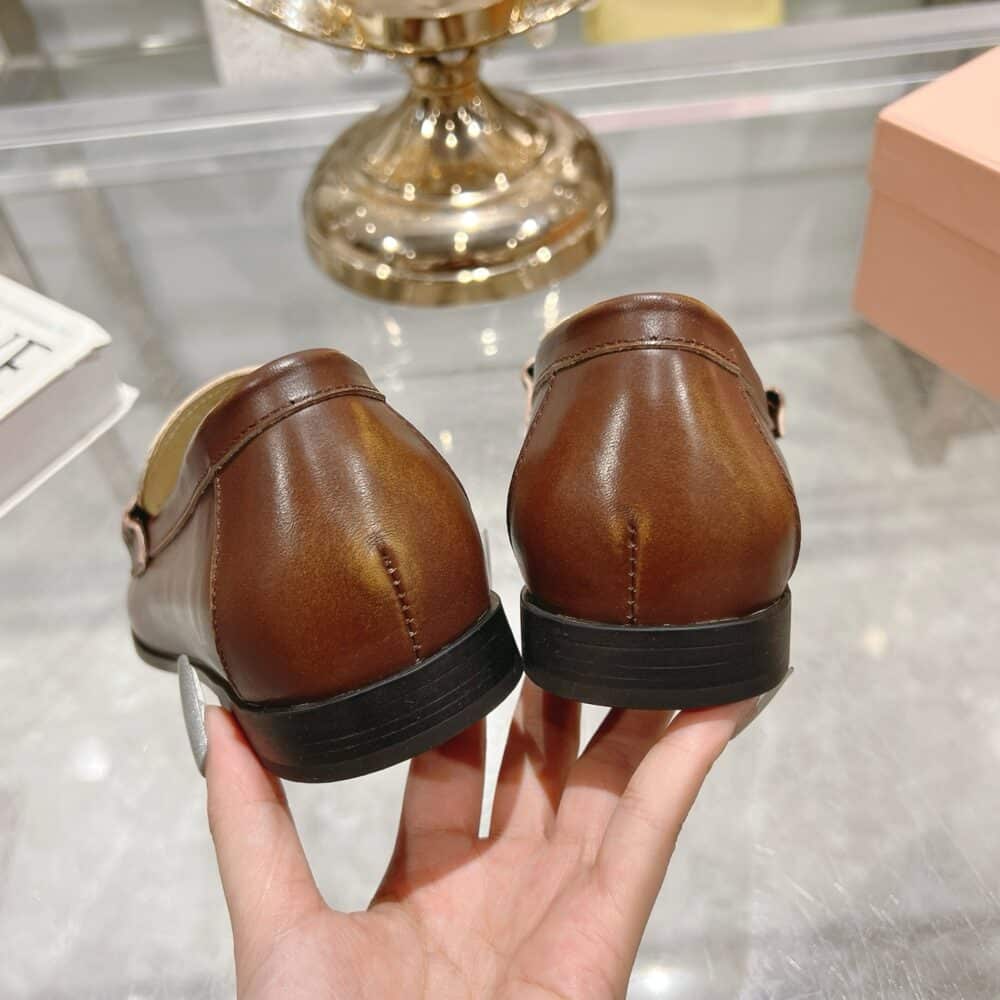 MIUMIU LEATHER LOAFERS BROWN - Image 4