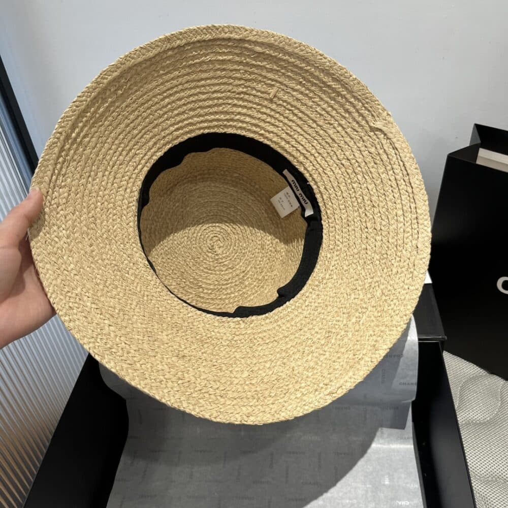 MIUMIU RIVIERA RAFFIA HAT NATURAL AND BEIGE - Image 7