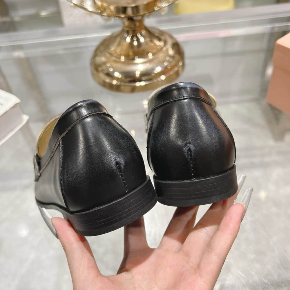 MIUMIU LEATHER LOAFERS BLACK 5D398E 248 F0002 F 010 - Image 7