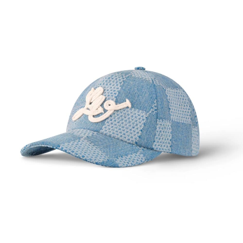 LOUIS VUITTON DAMIER DENIM 3D BASEBALL CAP DENIM BLUE M7534M