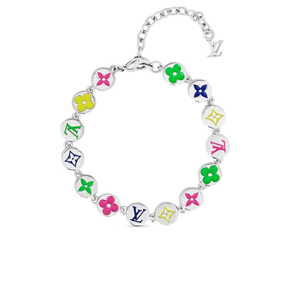LOUIS VUITTON MONOGRAM PARTY BRACELET SILVER IN MULTICOLOR M1545A