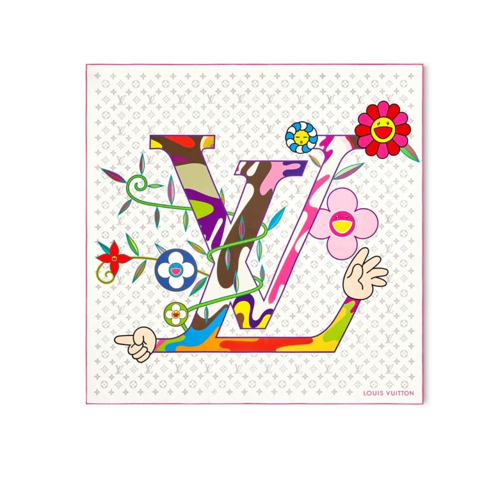 LOUIS VUITTON X MURAKAMI MONOGRAM SUPERFLAT SHAWL M96080