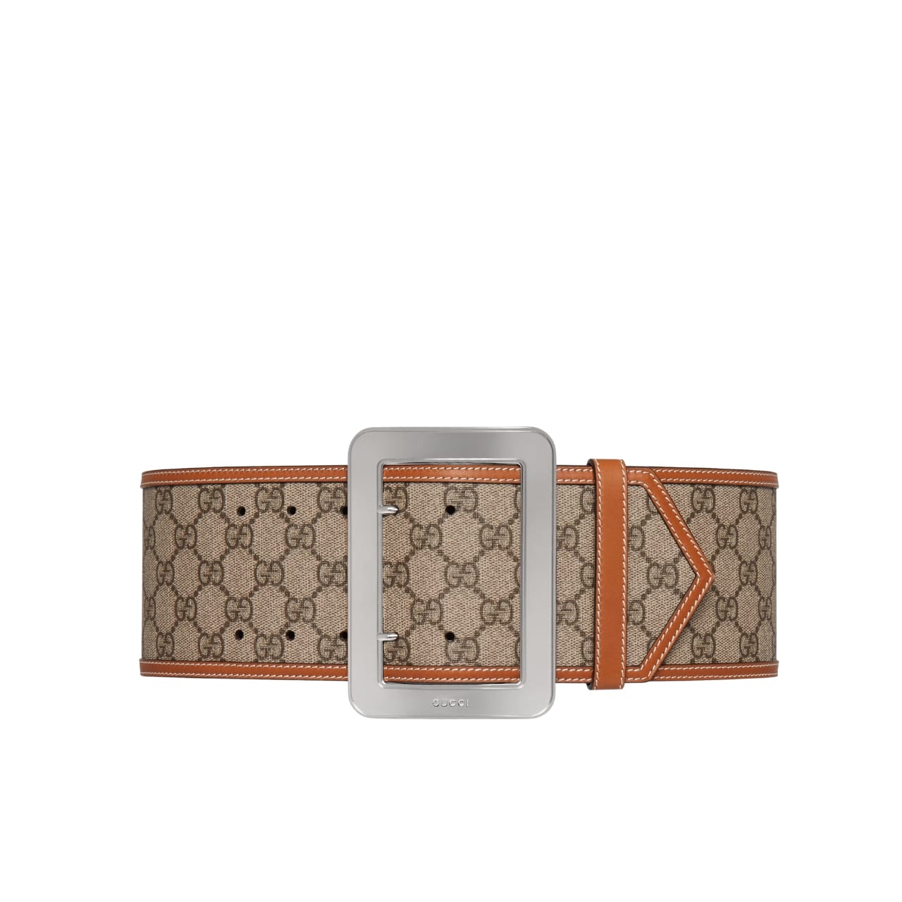 GUCCI LUNAR NEW YEAR GG WIDE BELT BEIGE AND EBONY 718505 FABFB 9871